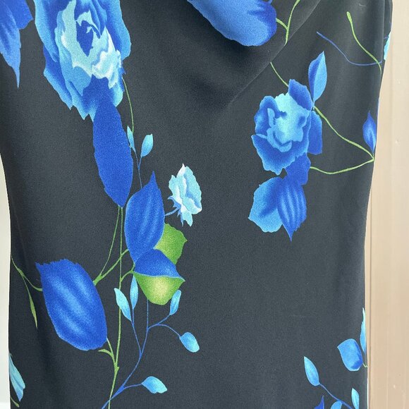 Vintage FMX & Co Speghetti Strap Black Floral Summer Dress - Picture 6 of 7